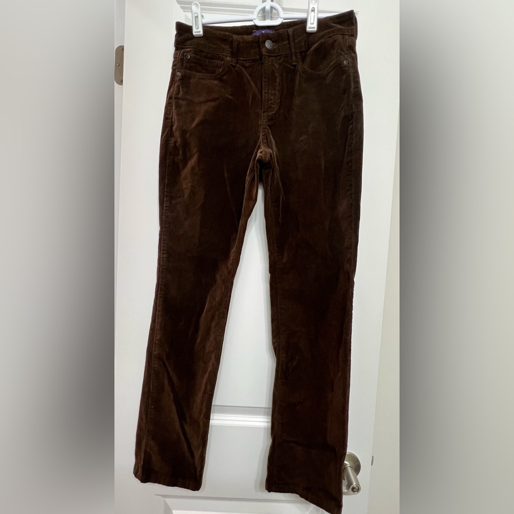 NYDJ Chocolate Brown Corduroy Pants Size 2 Petite